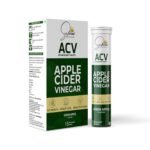 Skin Rhythm Apple Cider Vinegar tablets in green apple flavour for weight loss, gut health, and stress reduction – best ACV effervescent tablets in India with 15 tablet pack.