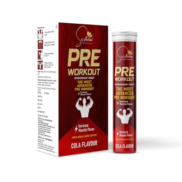 Skinrhythm Pre-Workout Effervescent Tablets | Energy, Focus & Hydration for Gym Training